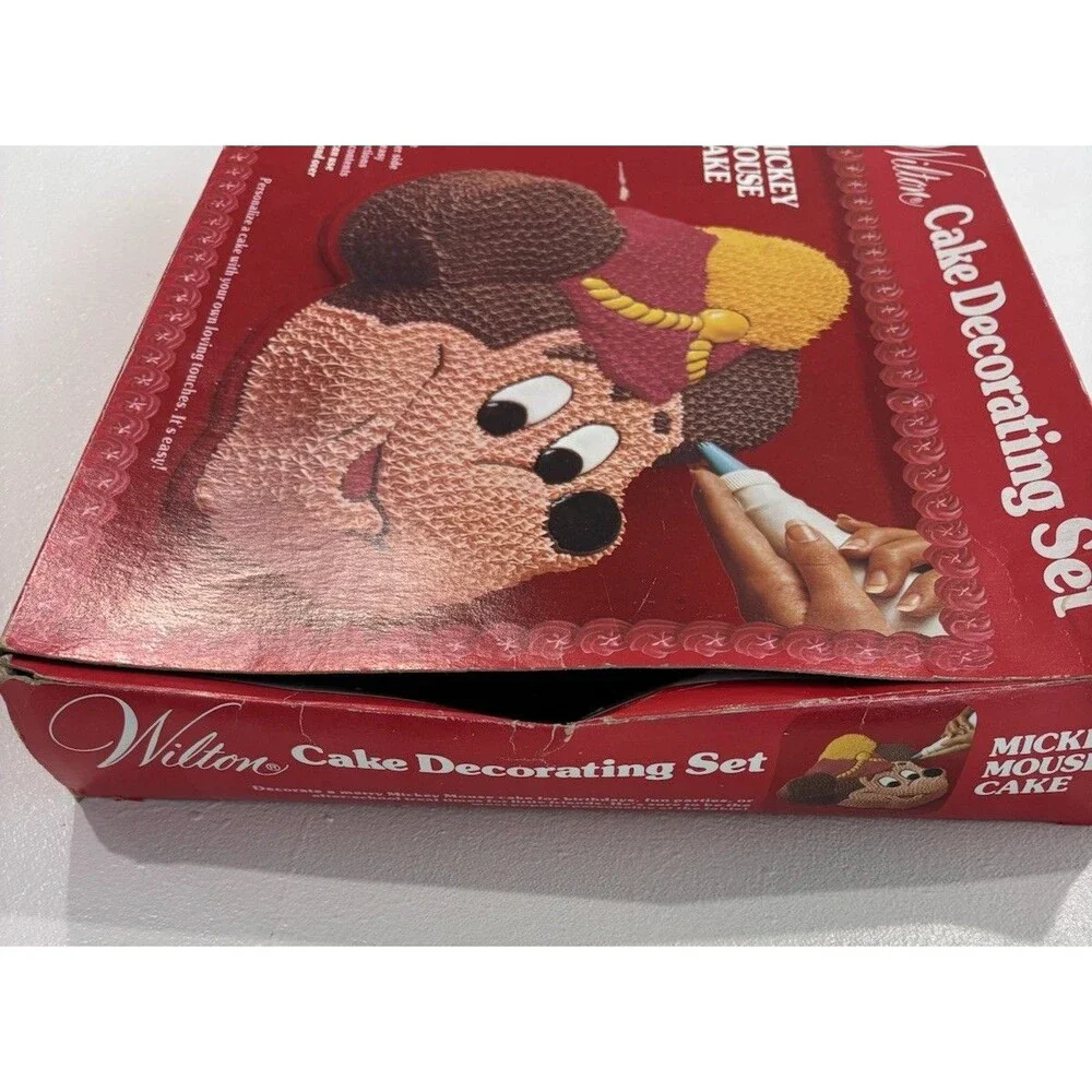 Vintage Mickey Mouse Cake Pan Wilton Box Disney Baking Bakeware Instructions 70s